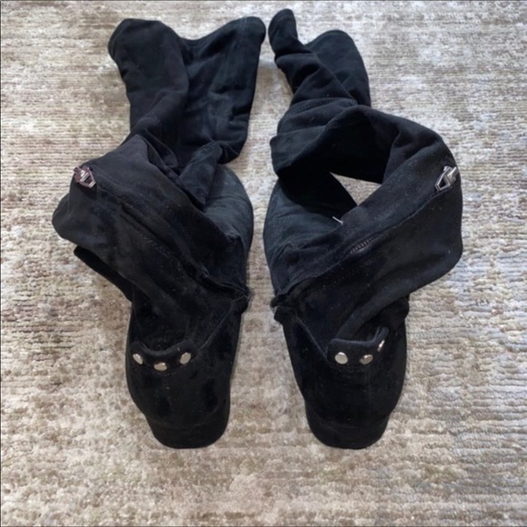 Dolce Vita Black Suede Over The Knee Boots, Size 8 - Picture 4 of 12